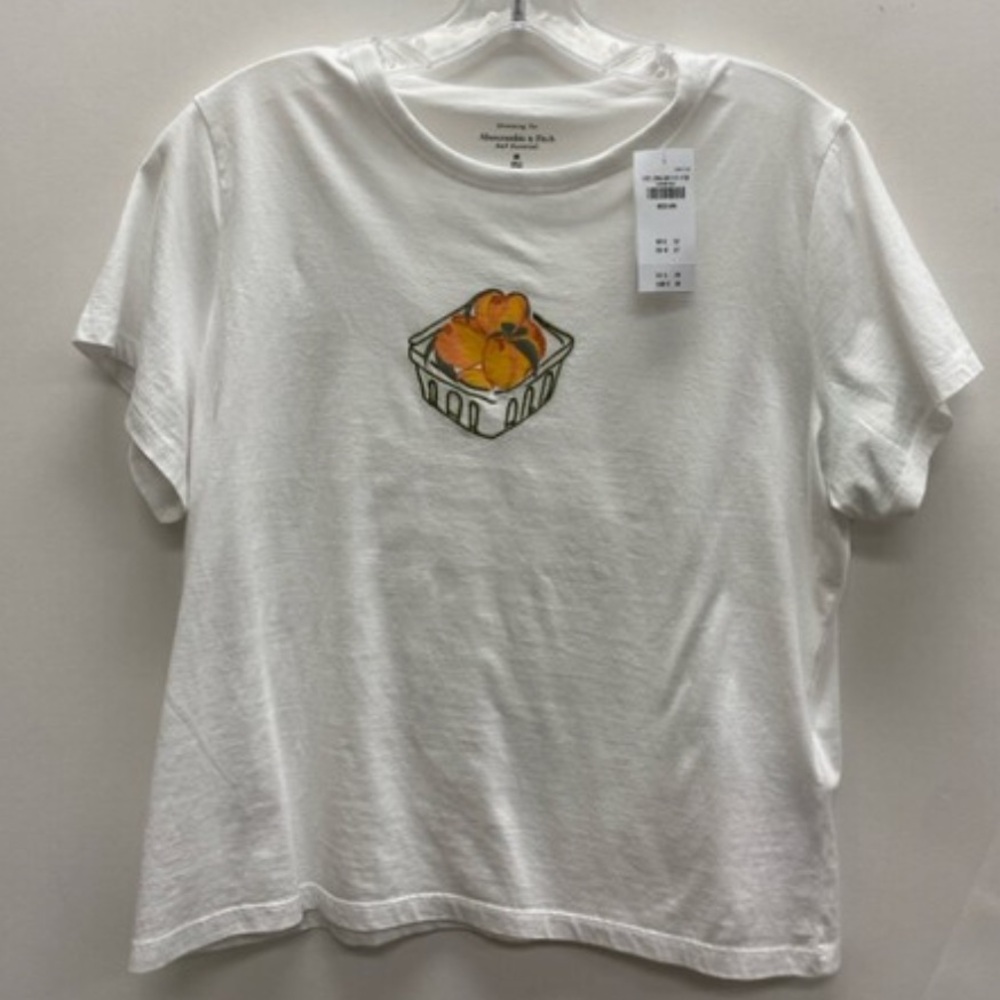 Abercrombie & Fitch White Tee with Fruit Design